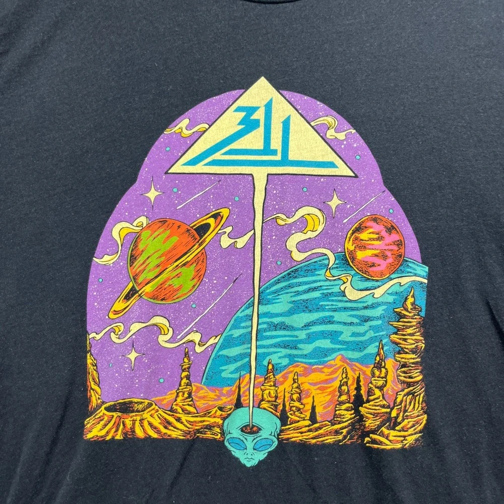 311 Summer Tour 2019 T-Shirt Mens XL Black Alien Space Psychedelic Band Tee